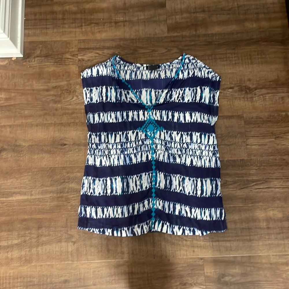 Lucky Brand Blue and white tie dye tank top- size xs